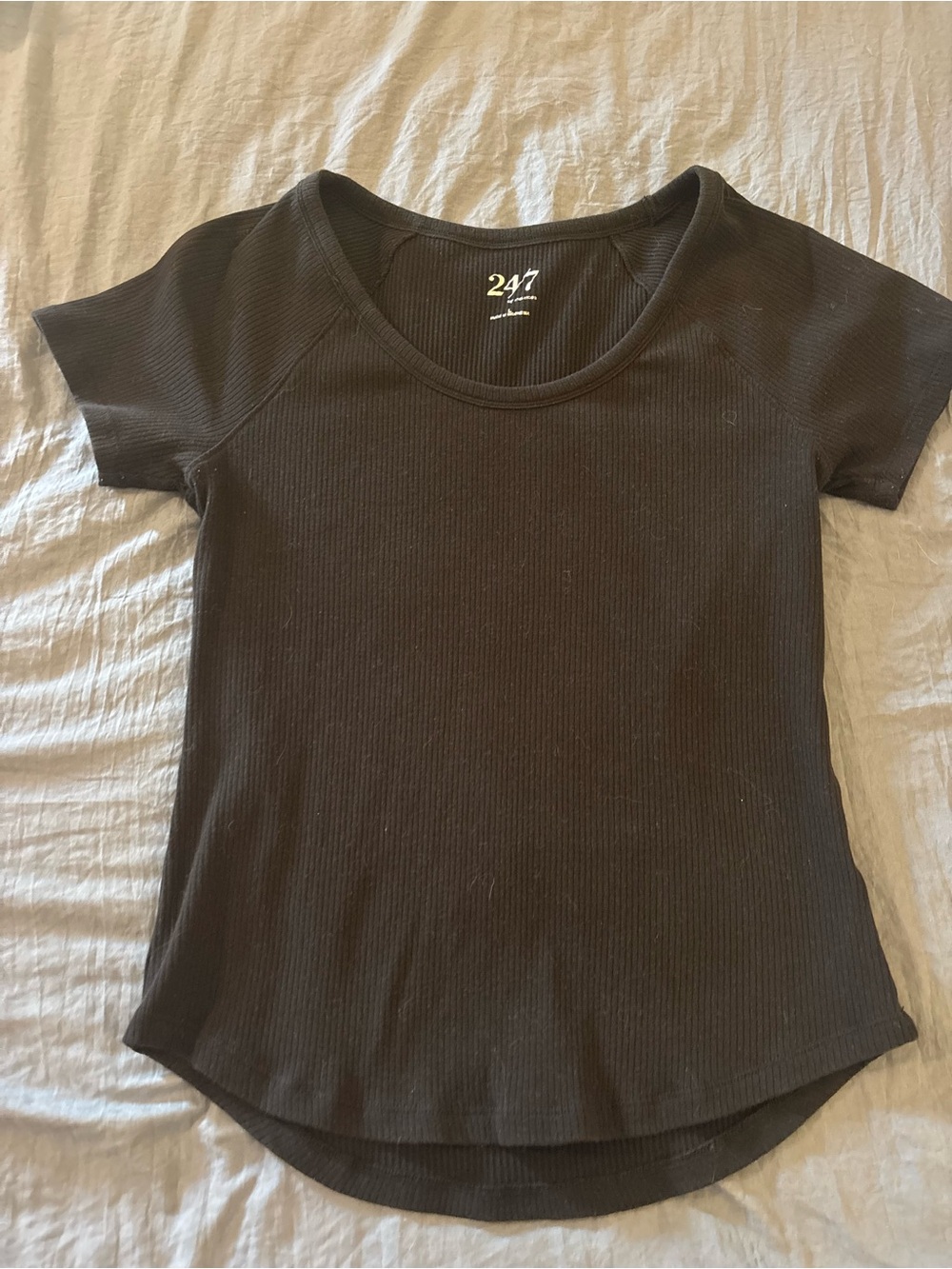47 Black Ribbed Short-Sleeve women’s  Tee